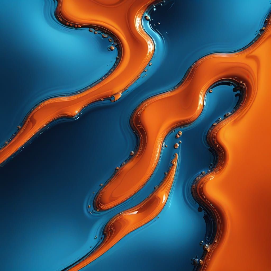Vibrant Chrome Landscape with Rippling Reflections