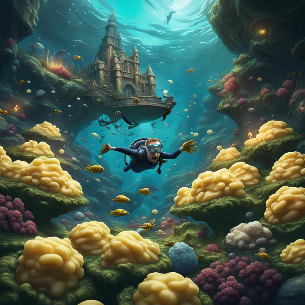 Snorkeling Adventure in a World of Mashed Potatoes