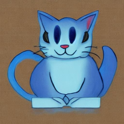 Scary Blue Cat Generated by AI
