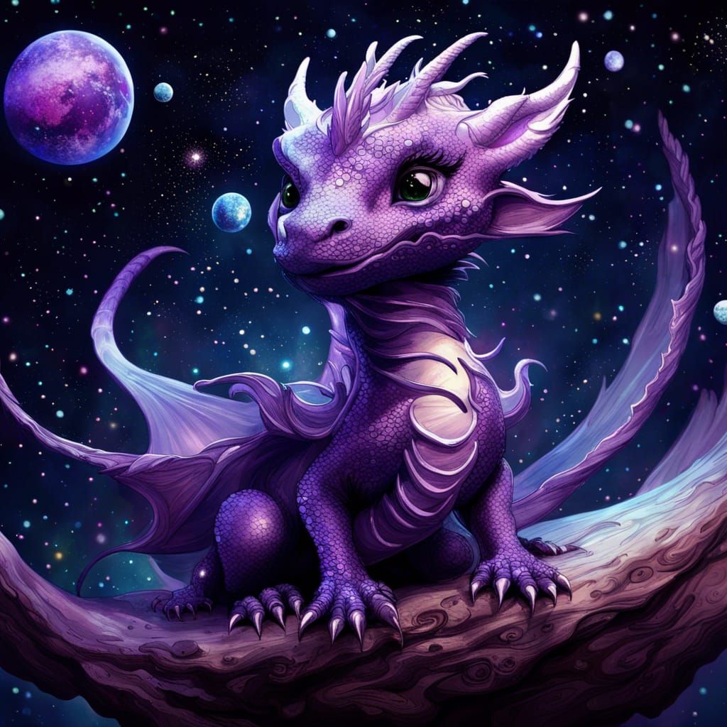 Purple Space Dragon Fantasycore Artwork