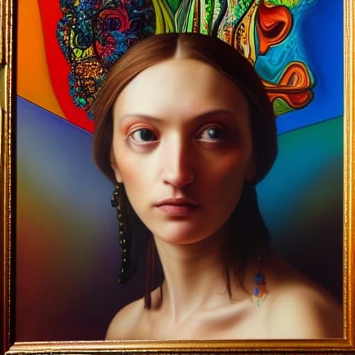 Psychedelic Renaissance Fortune Teller in Hyperrealism Style