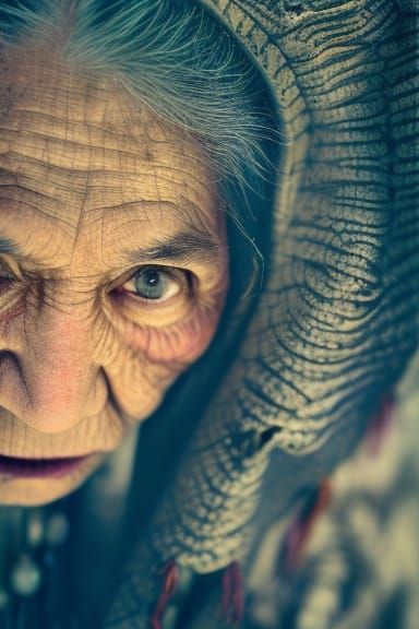 Forest Shaman Portrait in Professional Photography Style