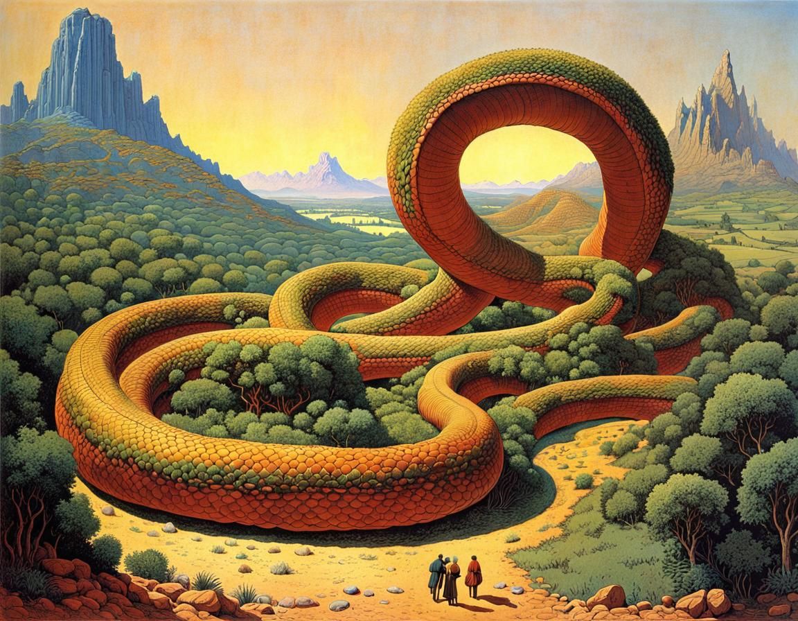 Surrealist fantasy image by Moebius (Jean Giraud)