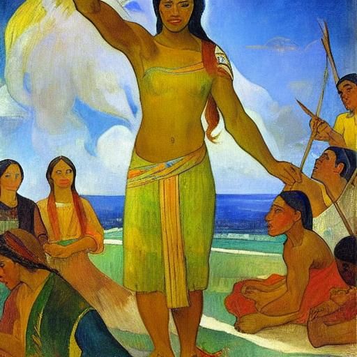 Tahitian Martyr in Classic Portraiture Style