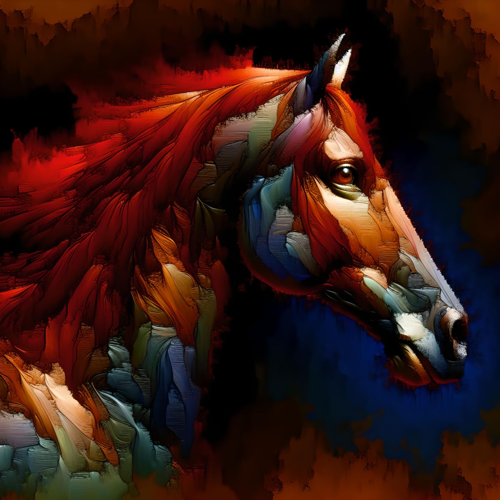 Horse Head in Fantasy Concept Art Style