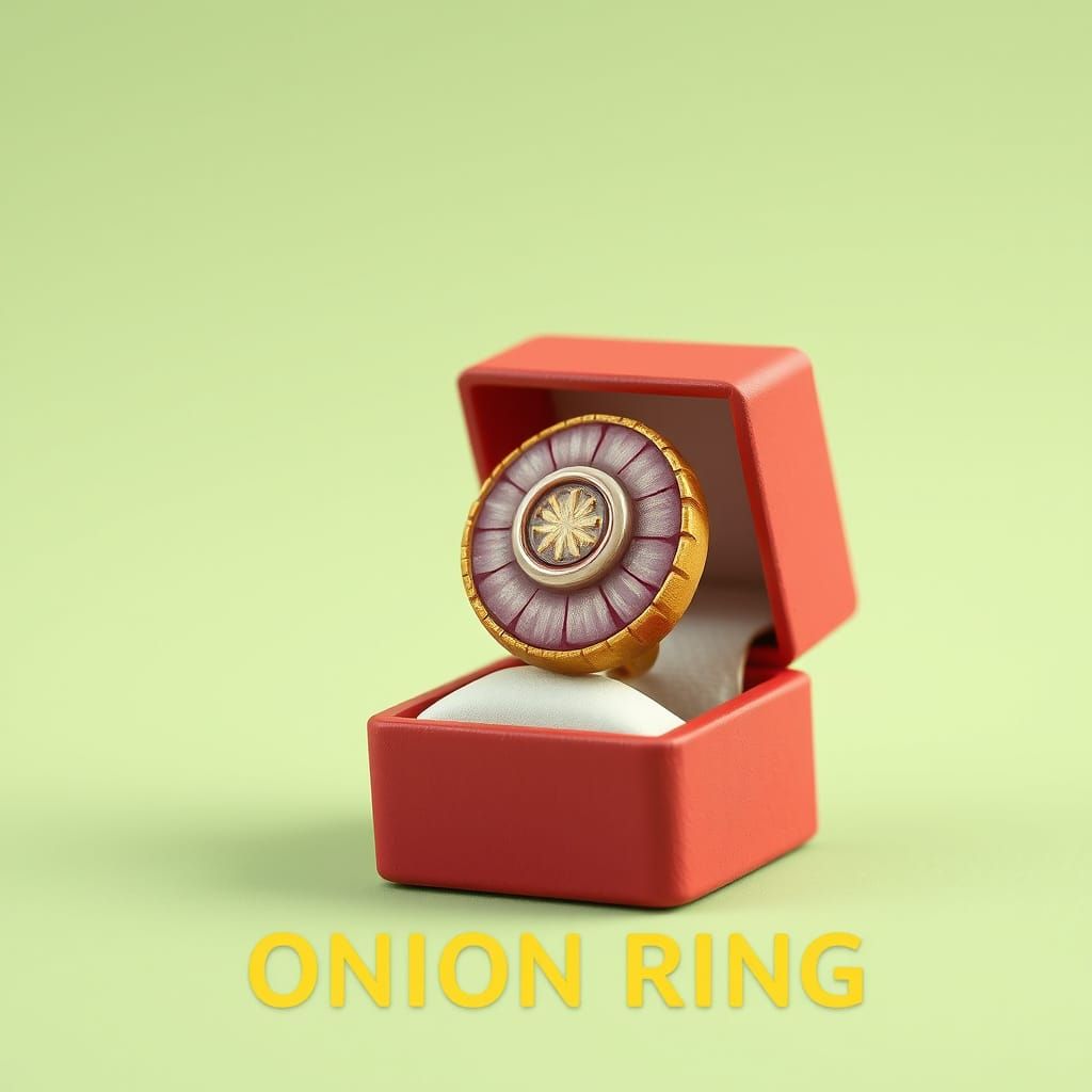 Whimsical, Minimalist Ring Box in Golden Onion Gemstone, Set...