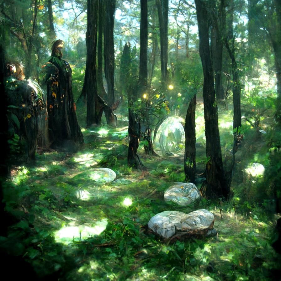 Magical Glade with Fireflies: A Fantasy Landscape
