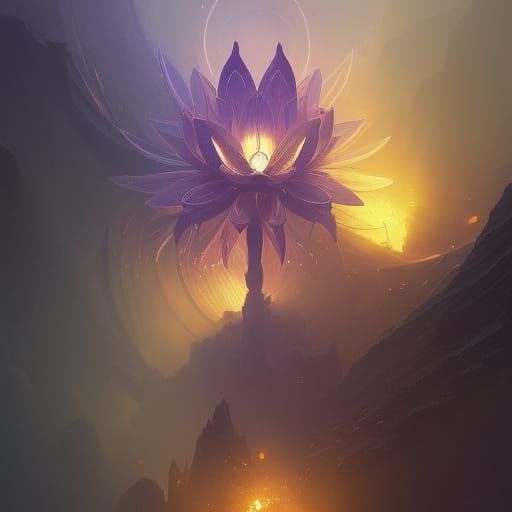 Lotus of Space: Dark Fantasy Concept Art