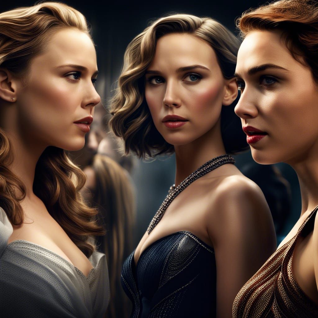 Four Actresses in Hyperrealistic Cinematic Style