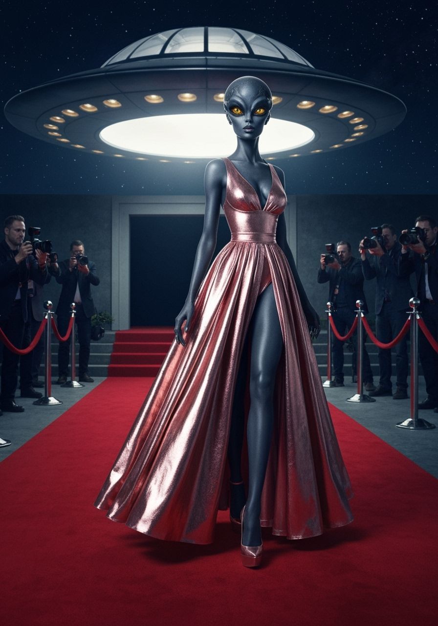 Glamorous Alien Arrival at Area 51