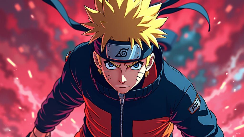 Naruto Anime Artwork in a Dynamic Studio Trigger Style