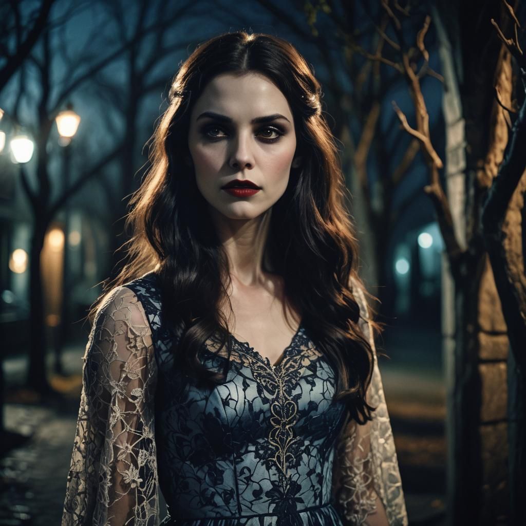 Vampire Woman in Cinematic Film Still