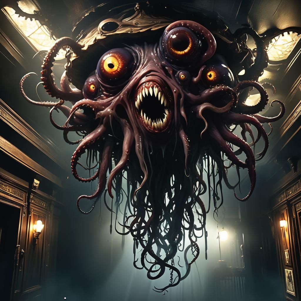 One-Eyed Orb of Flesh: Dark Fantasy Concept Art