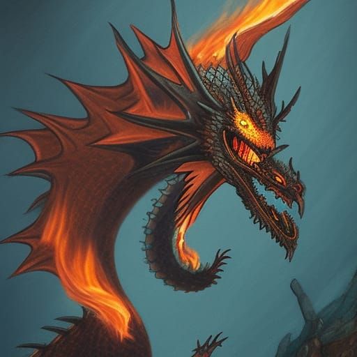 Majestic Fire-Breathing Dragon Ignites the Sky