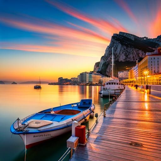 Gibraltar am Abend Hafen