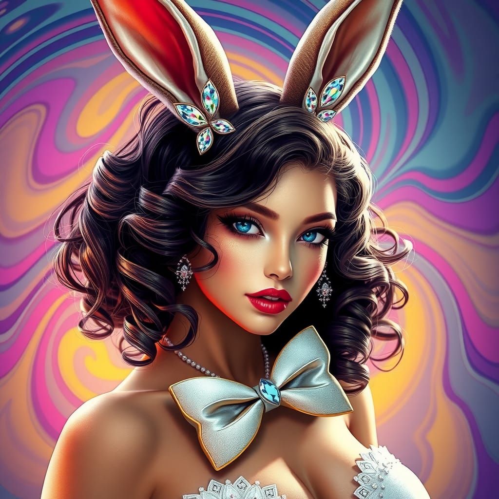 playboy bunnies head and shoulders portrait, 8k resolution c...