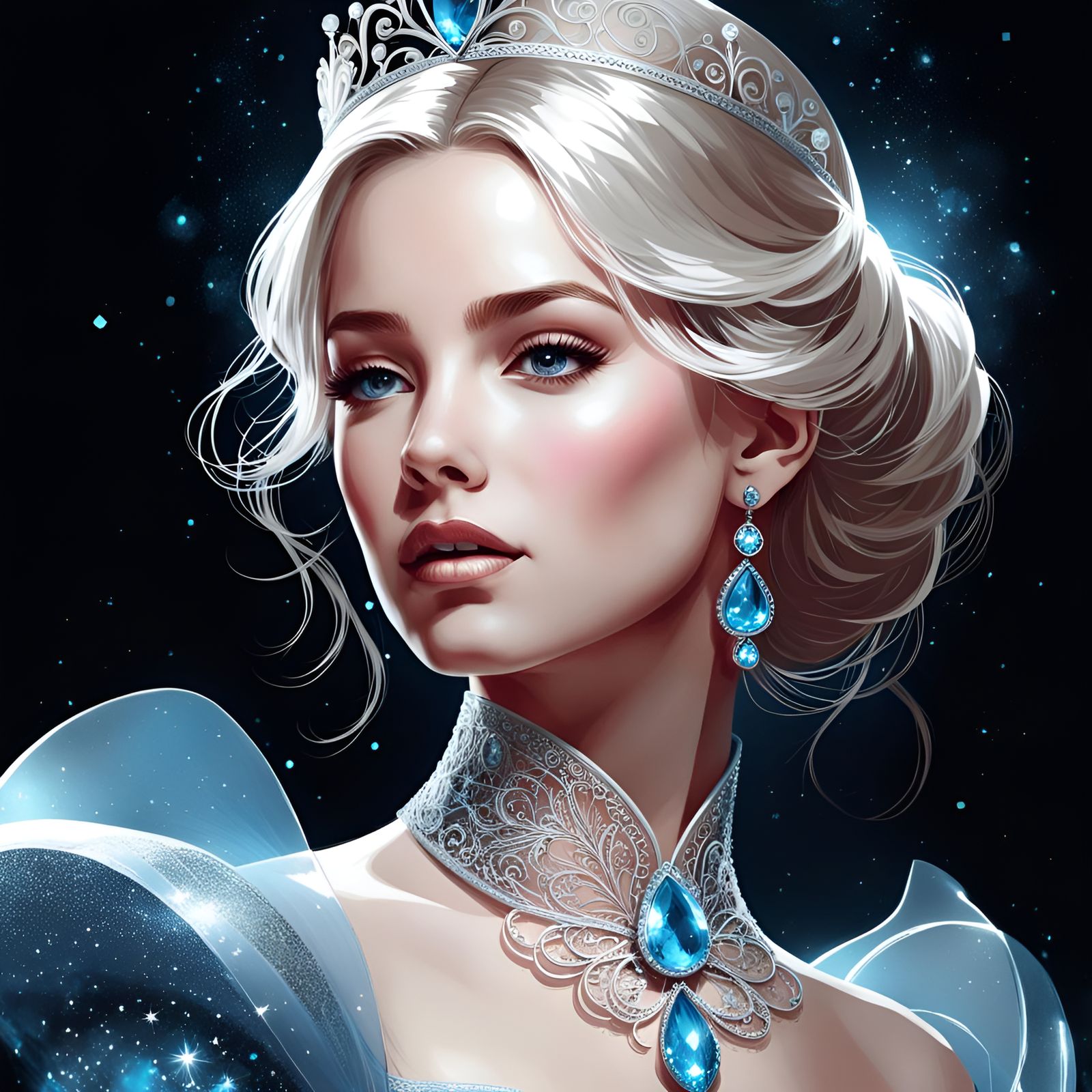Gorgeous Cinderella Portrait with Silver Filigree Details