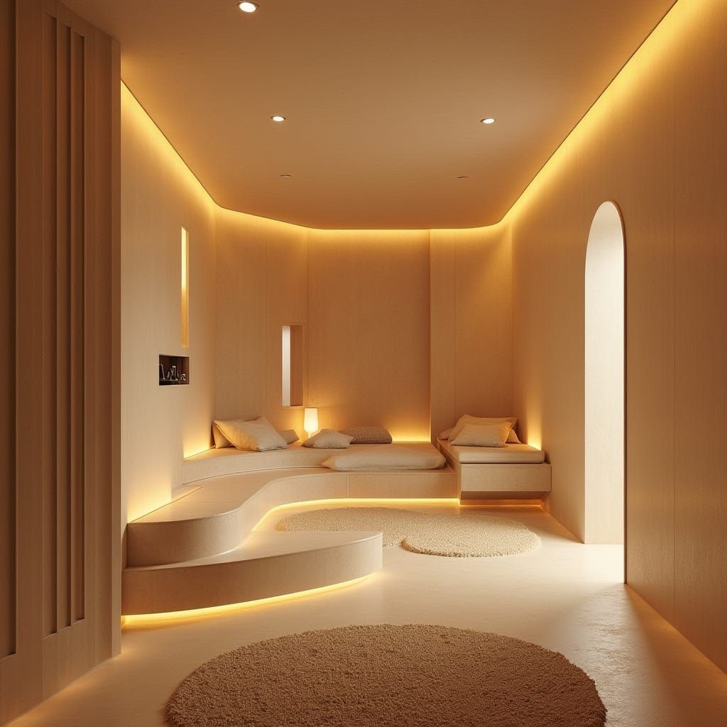 Wellness Space Design with Sauna and Jacuzzi