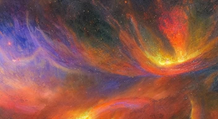 Nebula Kitten Face in Romanticism Style