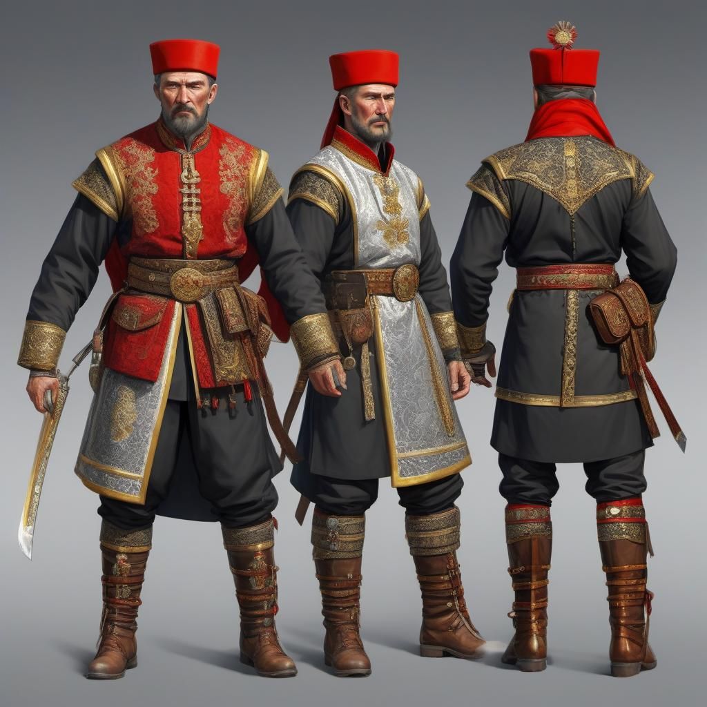Zaporizhian Cossack Attire: Traditional Costume in 4K