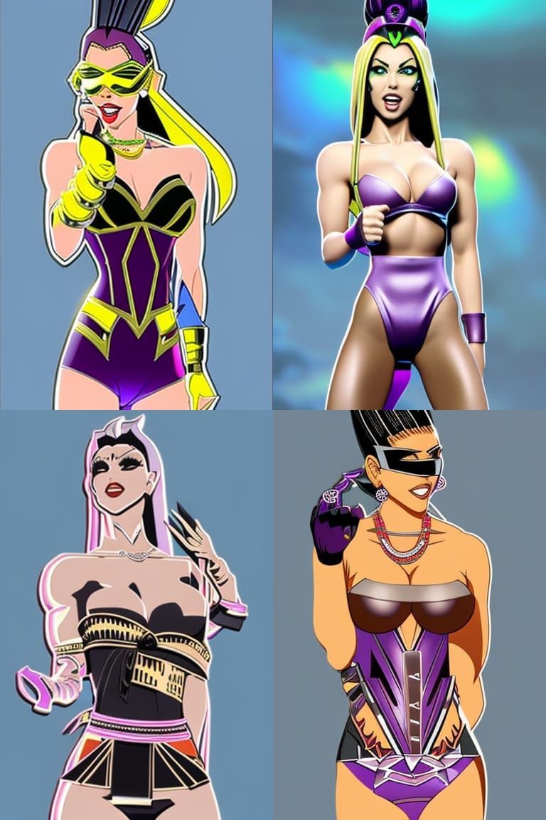 Anime Portrait of Gothic Rockstar Bodybuilder