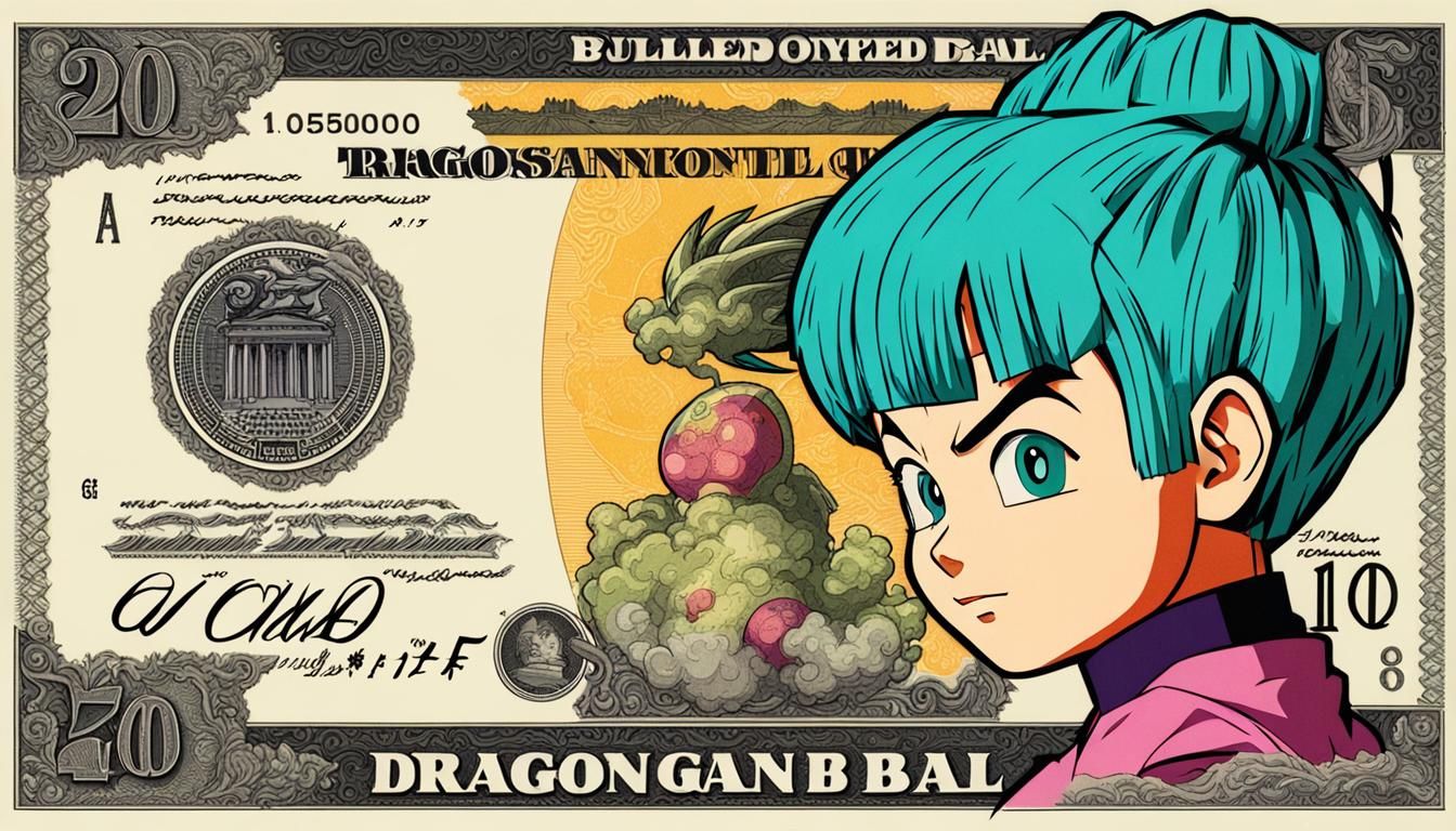 Bulma from Dragon Ball as Banknote Art