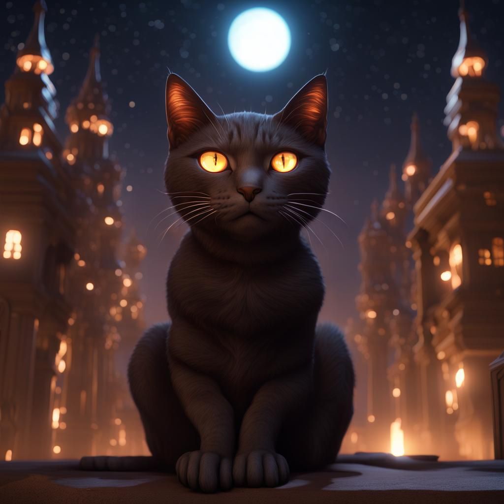 Cosmic Cat Eyes: A Celestial Canvas of Feline Overlords