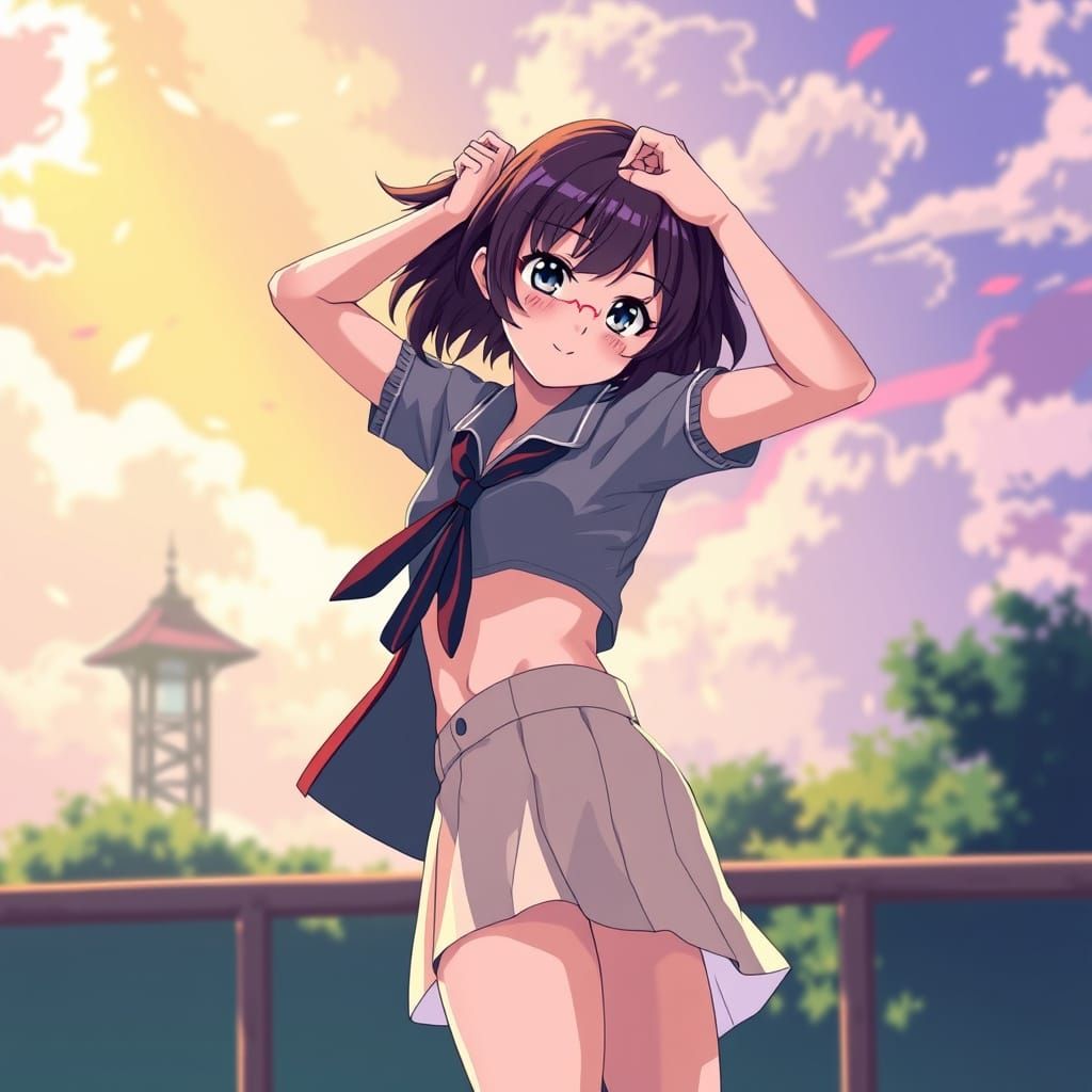 Vibrant Anime Girl in Stunning Cel-Shaded Scene