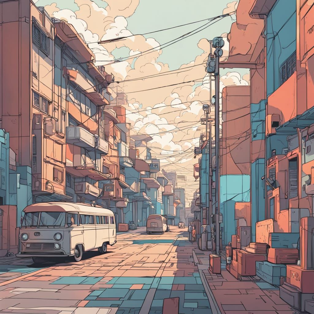 Square Cubist Masterpiece in Clip Studio Paint Style