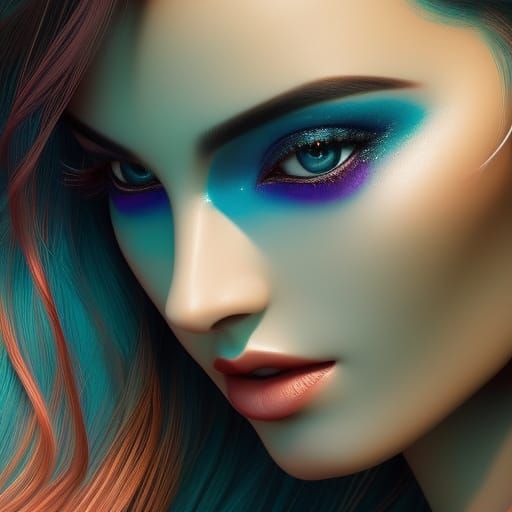 Surreal Woman Portrait in Backyard Pool