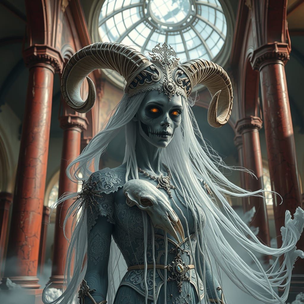 Undead Queen in Ruined Cathedral, Dark Baroque