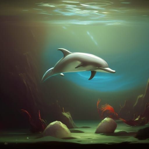 Dolphin Magician with Shrimp Helpers as Splash Art