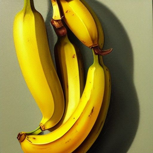 Realistic Banana as Oil Painting