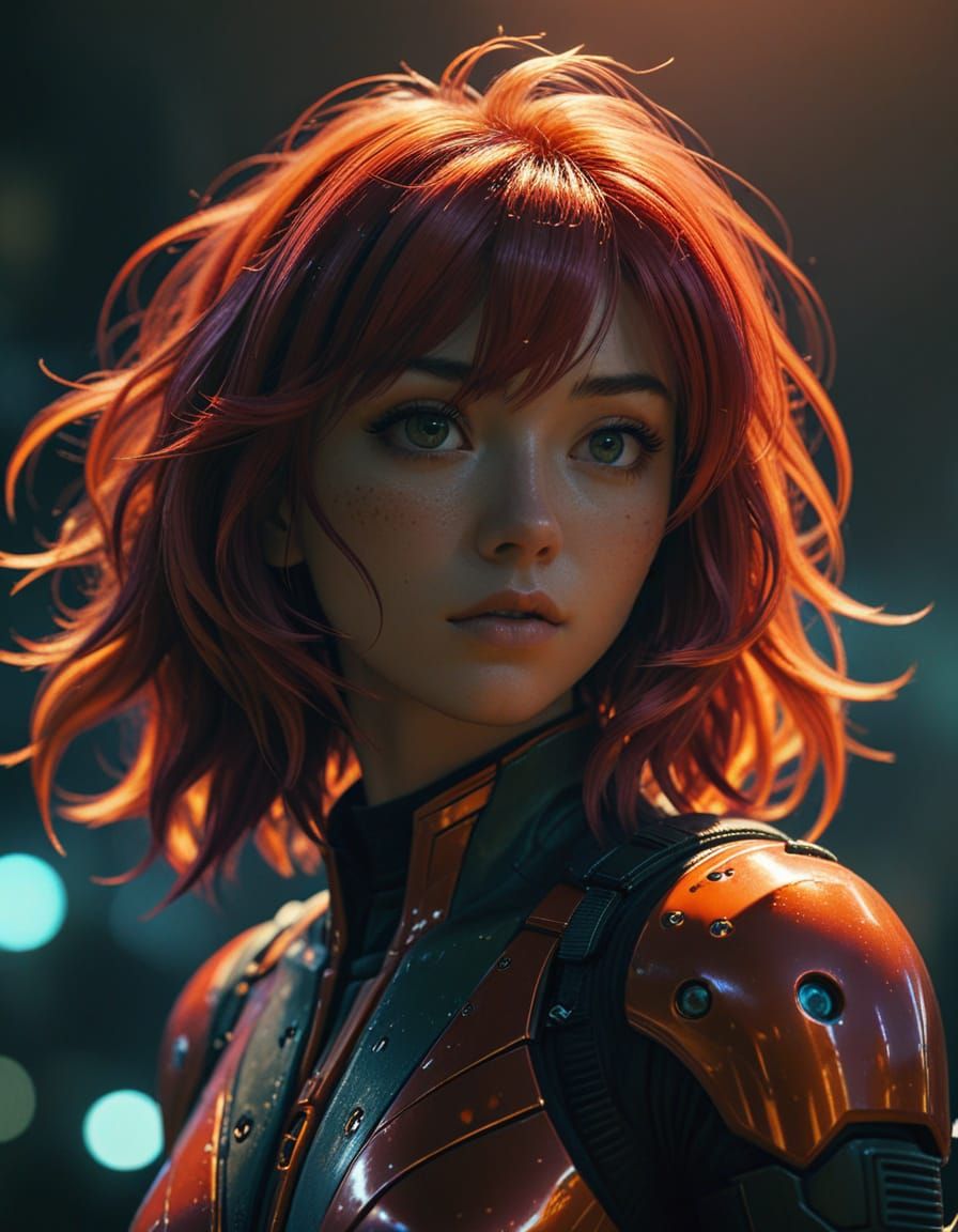 Anime Character Close-Up: Vibrant Cel-Shaded Style