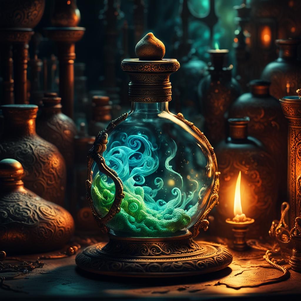 Ethereal Poison Vial in Fantasy Laboratory