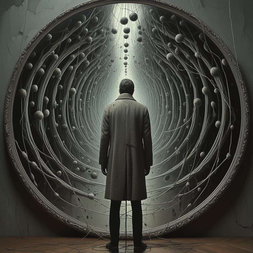 Surreal Self Portrait in Fractured Mirror Reflections