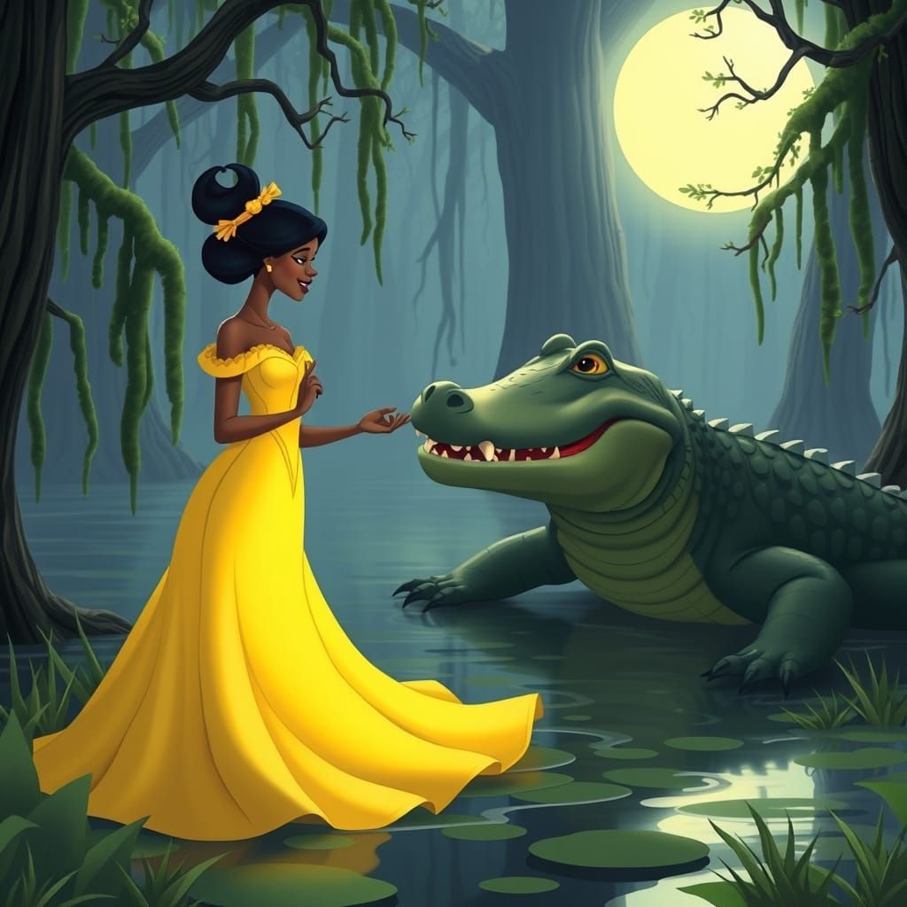 Tiana Sings in a Mystical Louisiana Swamp