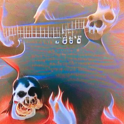 Flaming Skull Guitarist