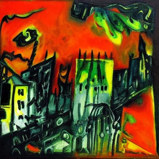 Expressionist Post-Punk Album Cover with Pierced Figure