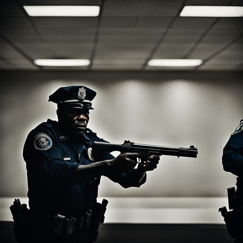 Houston Police in Ballroom: '80s Photography Style