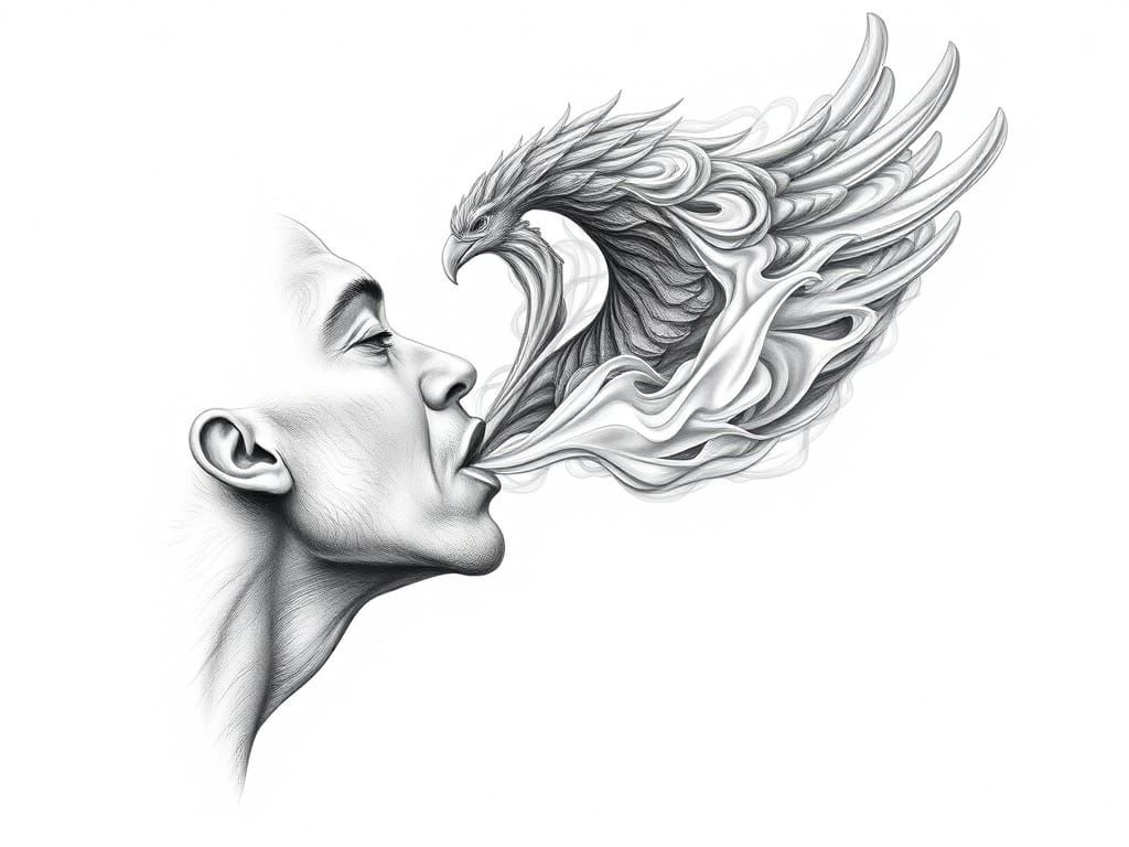 Bird-Shaped Smoke Rings in Vibrant Colors