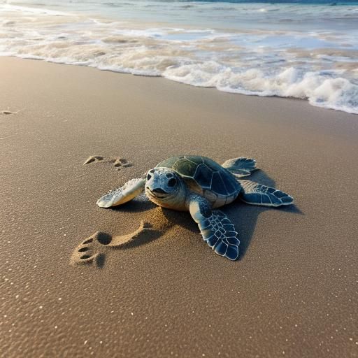 Baby Sea Turtle on the Beach