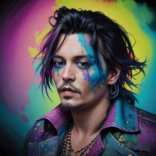 Hyperrealistic Portrait: Johnny Depp on Acid Trip