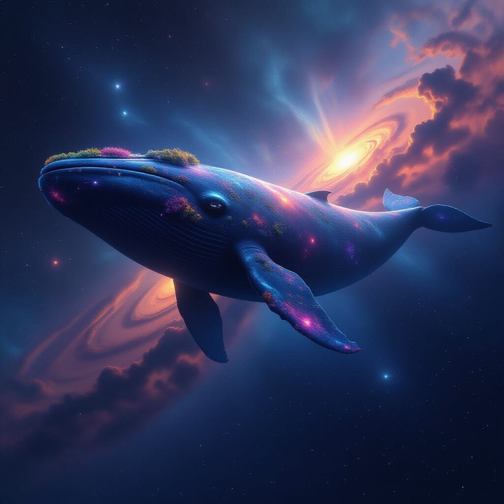 Ancient Space Whale in Cosmic Void