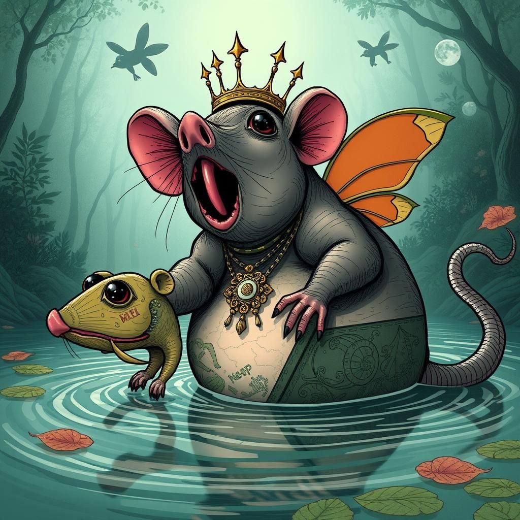 SSBBW Rat Queen Emerges: Surreal Autumn Scene