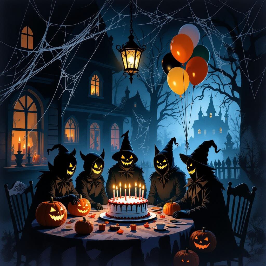 Gothic Haunted House Birthday Party Scene
