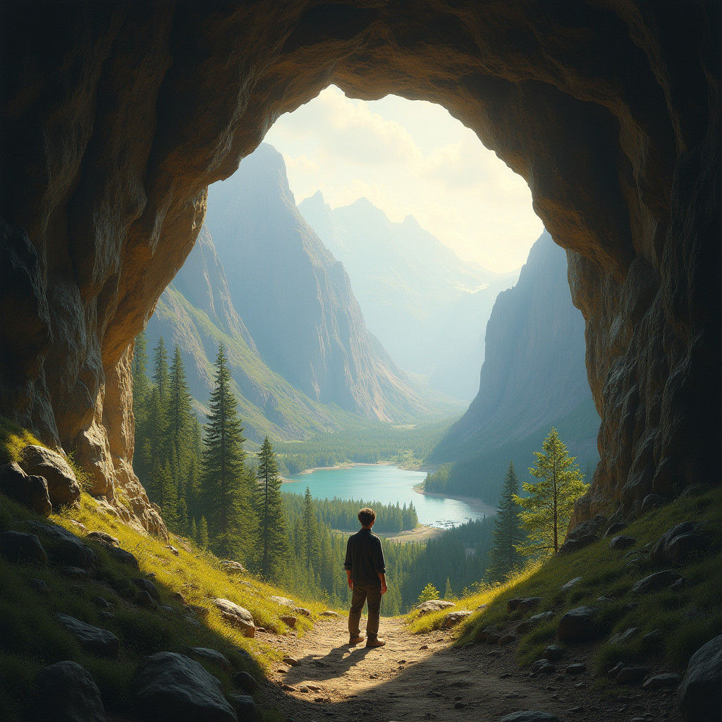 Breathtaking Vista from Ancient Cave Entrance