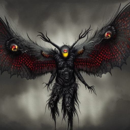 Gigeresque Mothman with Necrosis and Barbed Wire