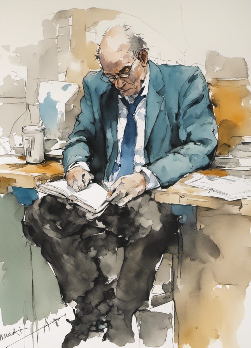 Bold Watercolour Illustration of Hard Work