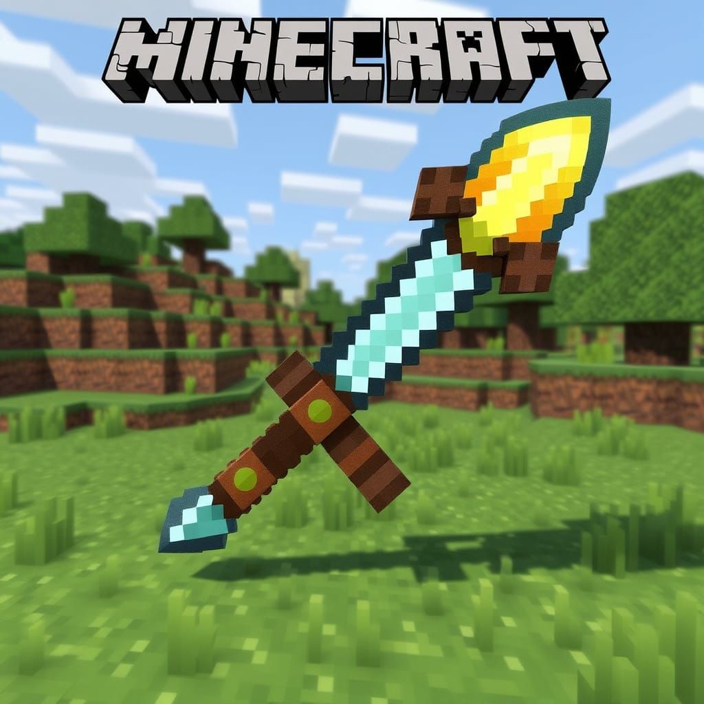 Minecraft Mace in Medieval Fantasy Style